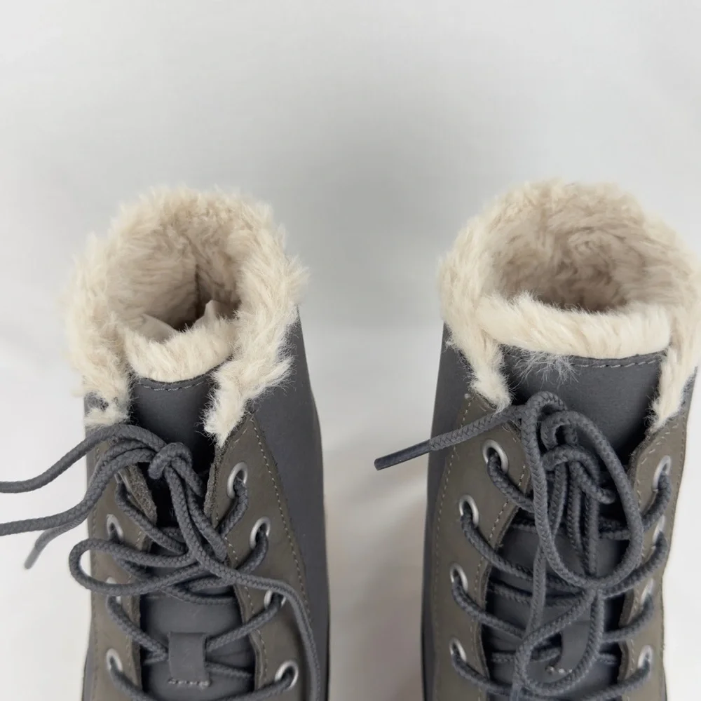 Timberland Womens Skyla Bay Fold-Down Fleece Boots Gray Sz 7